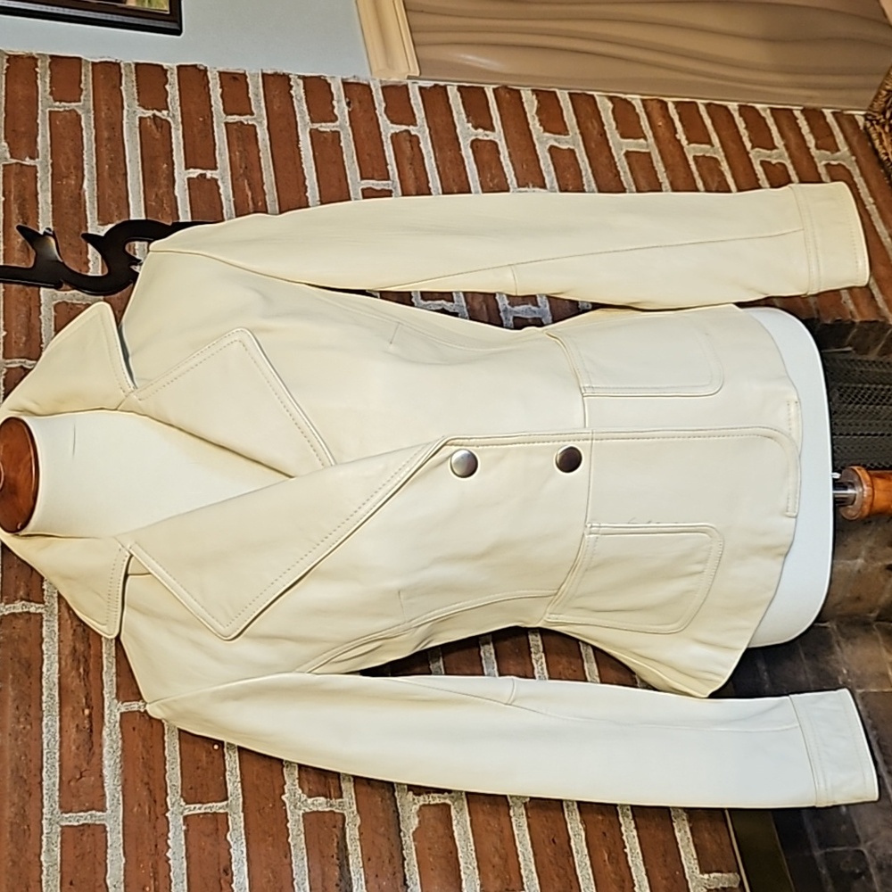 Massimo Cream Leather Jacket